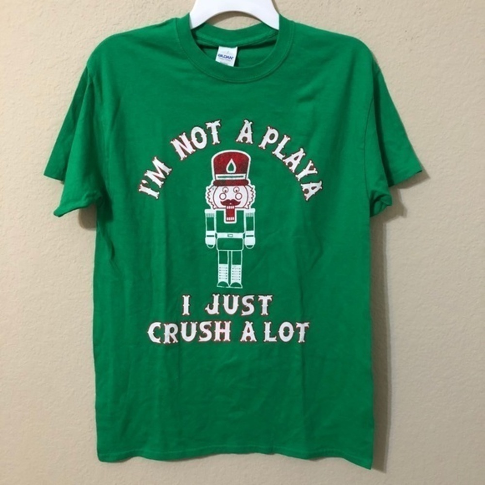 Christmas T-Shirt Nutcracker Green Crush A Lot Tee Short Sleeve Gildan Holiday